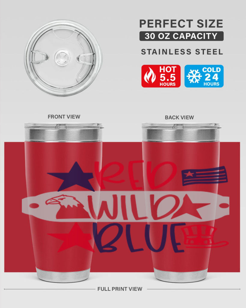 Red Wild Blue Style 171#- Fourt Of July- Tumbler