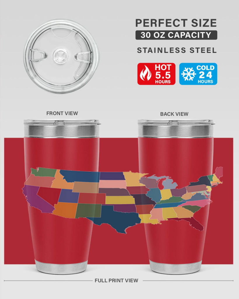 Separate Color Map Style 73#- Fourt Of July- Tumbler