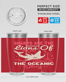 Sharks are the lions of the seaThey glamorize the oceanic glory Style 28#- shark  fish- Tumbler