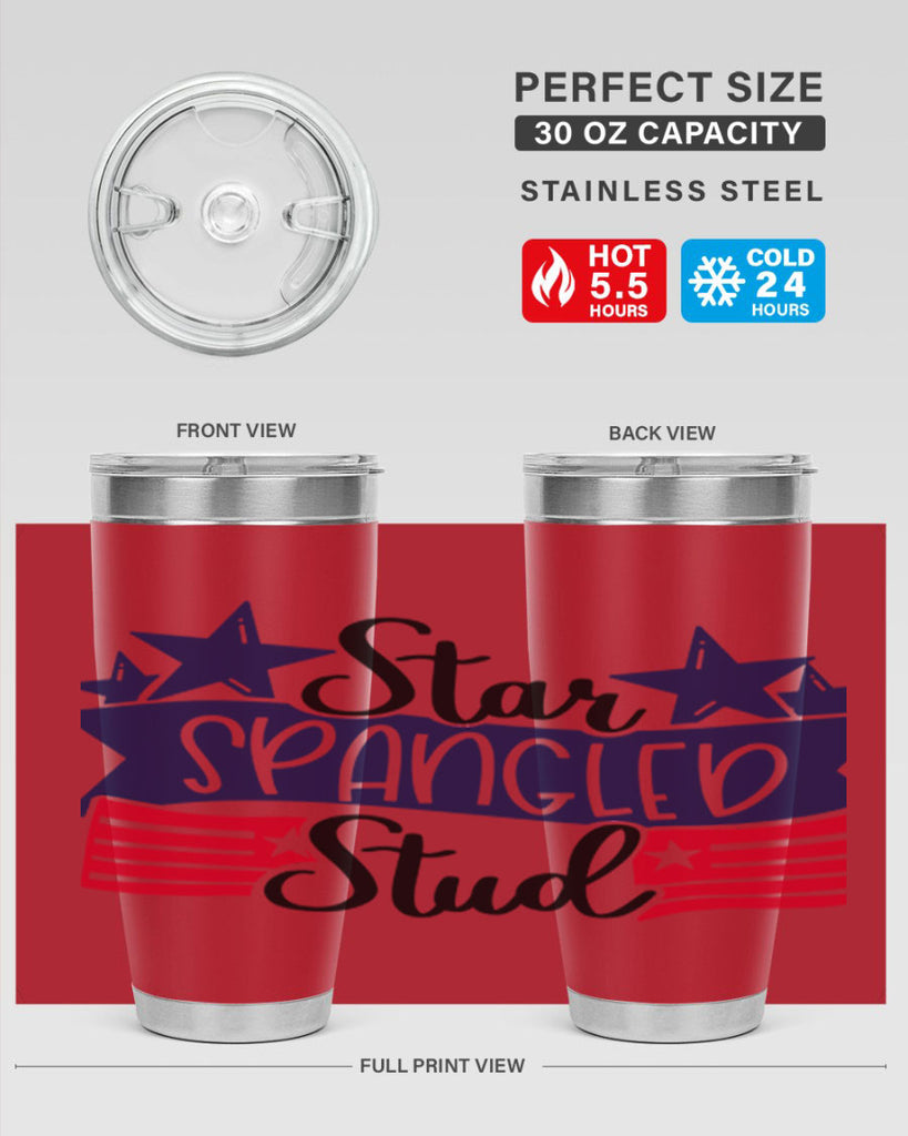Star Spangled Stud Style 173#- Fourt Of July- Tumbler