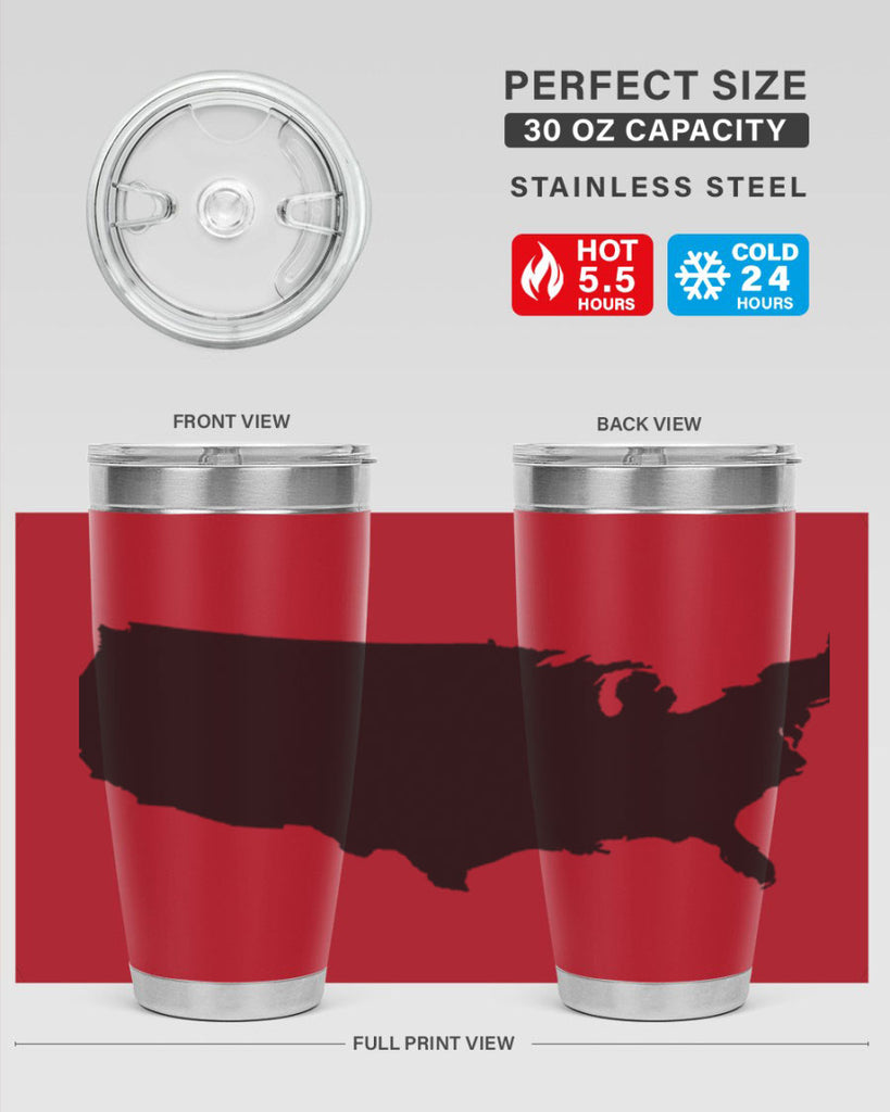 USA Solid Map Style 76#- Fourt Of July- Tumbler