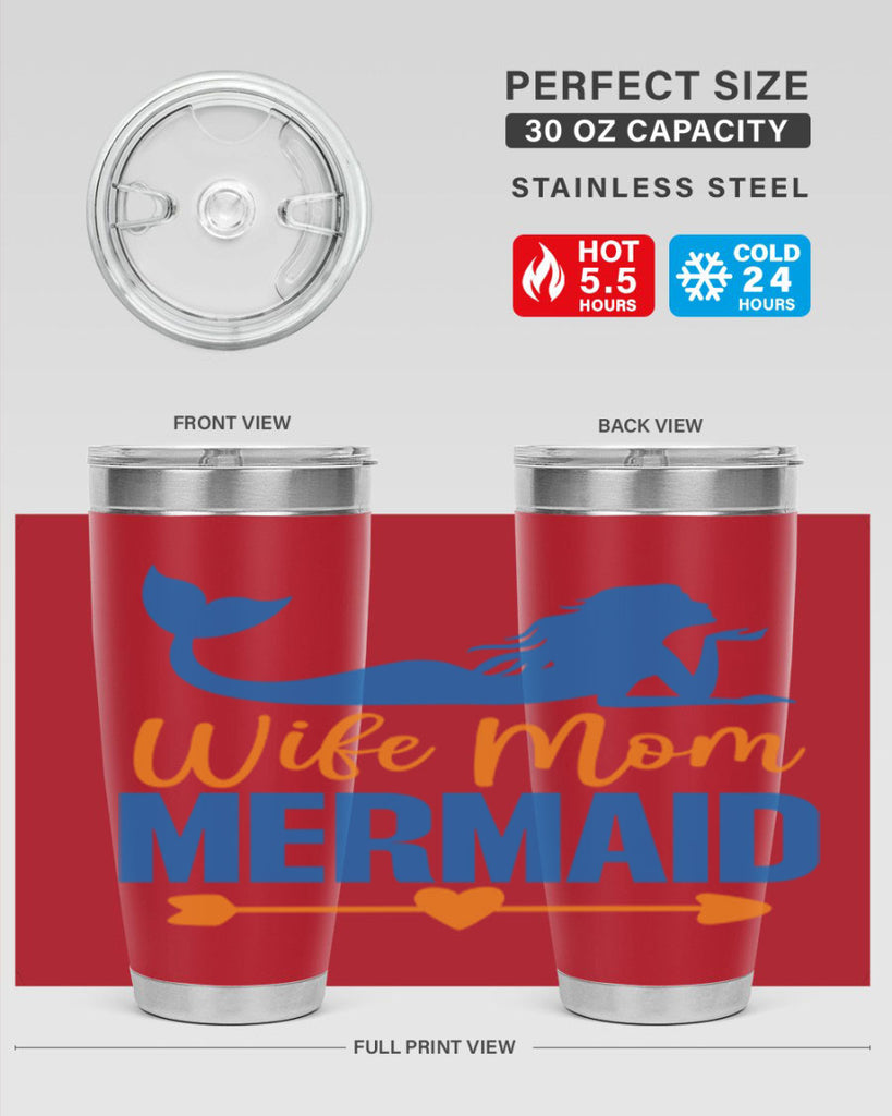 Wife Mom Mermaid 673#- mermaid- Tumbler