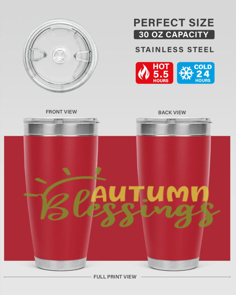 autumn blessings 66#- thanksgiving- Tumbler