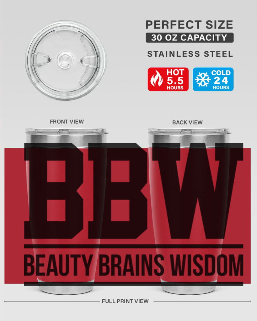 bbw beauty brains wisdom 263#- black words phrases- Cotton Tank