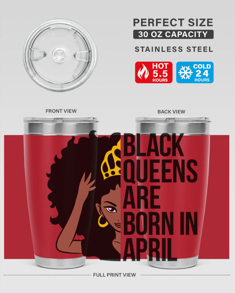 black queens are born in april 218#- black words phrases- Cotton Tank