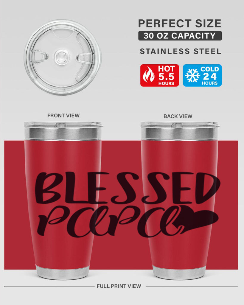 blessed papa 70#- grandpa - papa- Tumbler