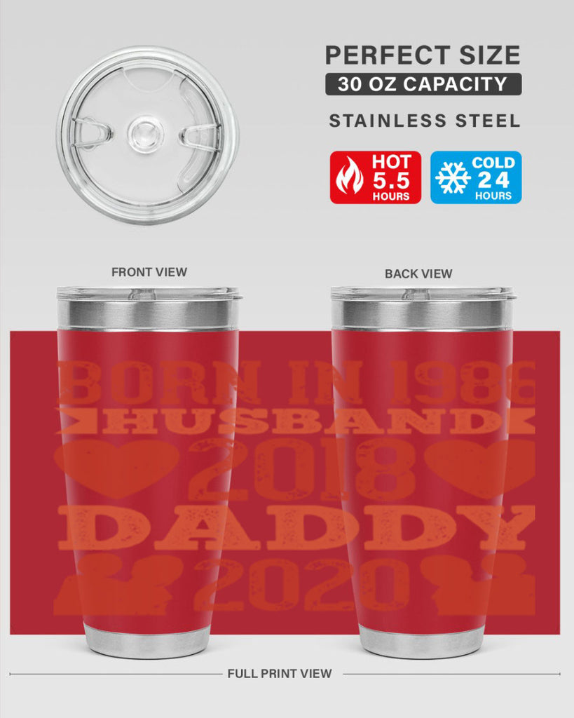 born in husband daddy 123#- fathers day- Tumbler
