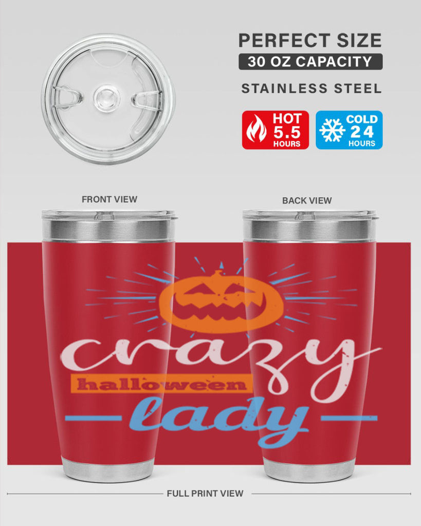 crazy halloween lady 118#- halloween- Tumbler