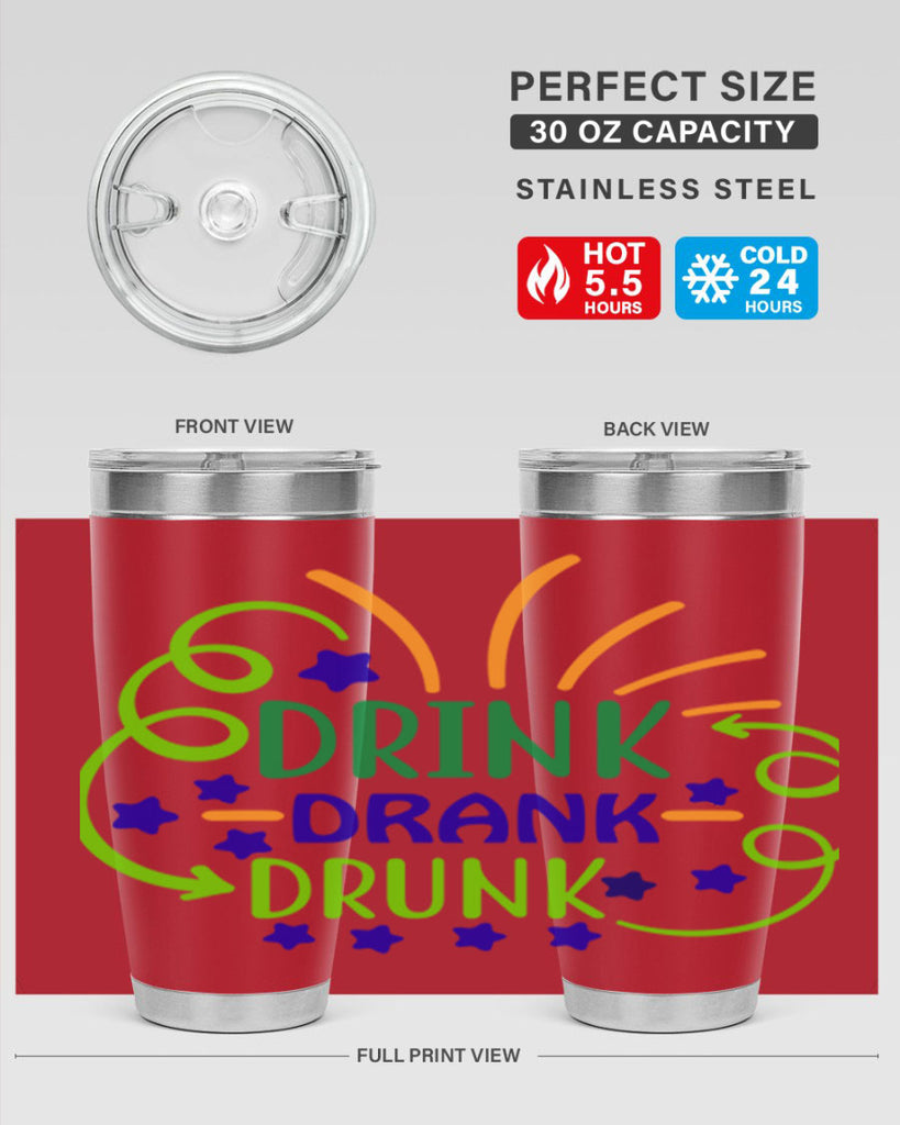 drink drank drunk 23#- mardi gras- Tumbler
