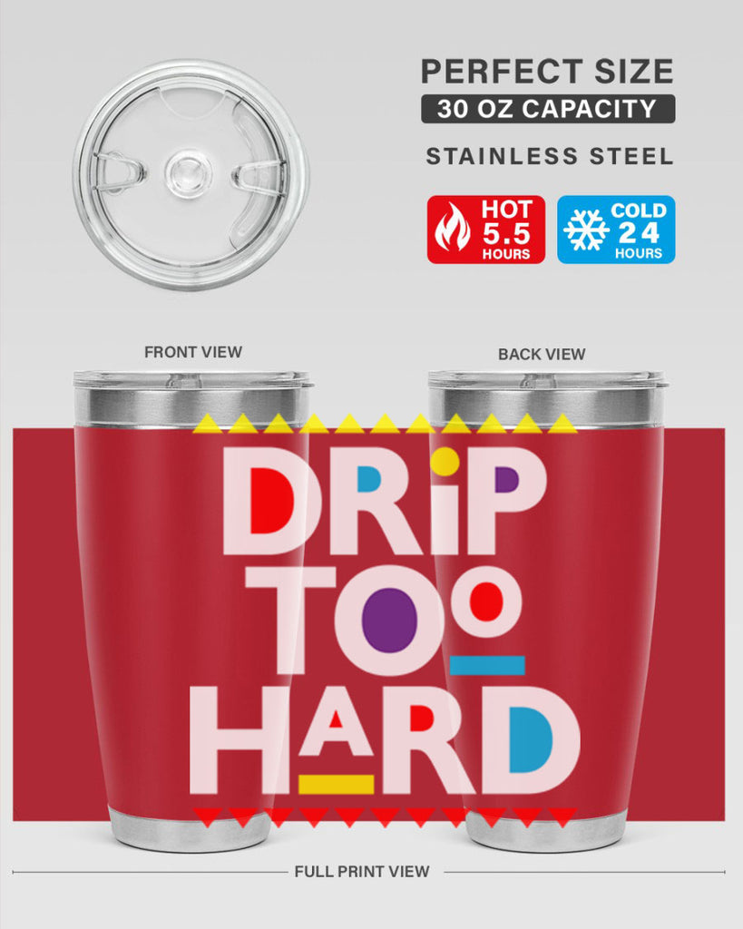 drip too hard 163#- black words phrases- Cotton Tank
