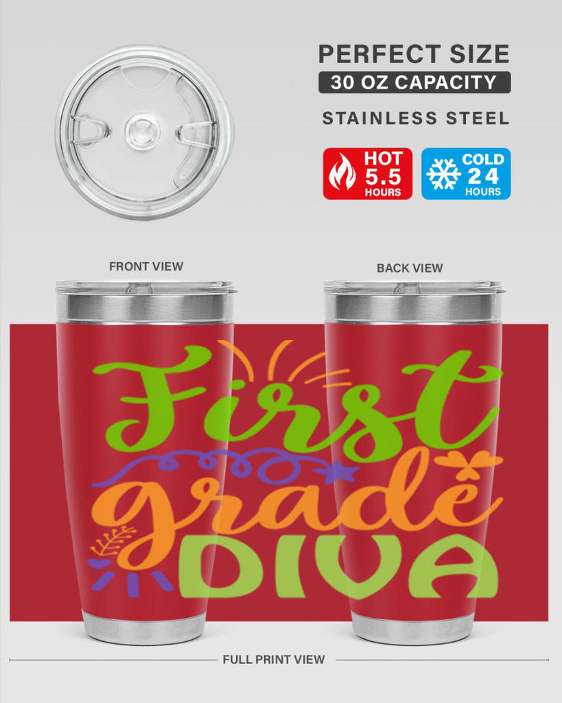 first grade diva 21#- mardi gras- Tumbler