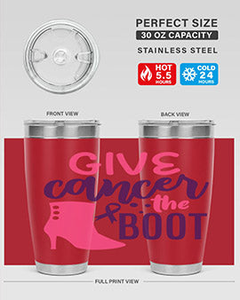 give cancer the boot Style 1#- breast cancer- Tumbler