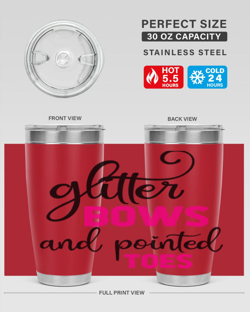 glitter bows and pointed toes 41#- ballet- Tumbler