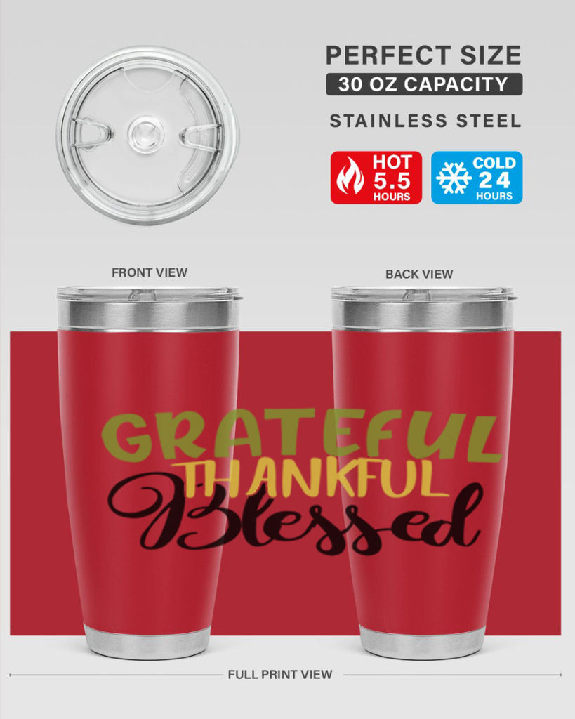 grateful thankful blessed 57#- thanksgiving- Tumbler