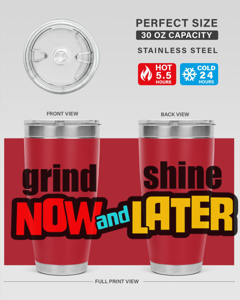 grind now and shine later 142#- black words phrases- Cotton Tank