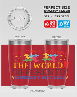 i live think experience the world differently different not less Style 20#- autism- Tumbler