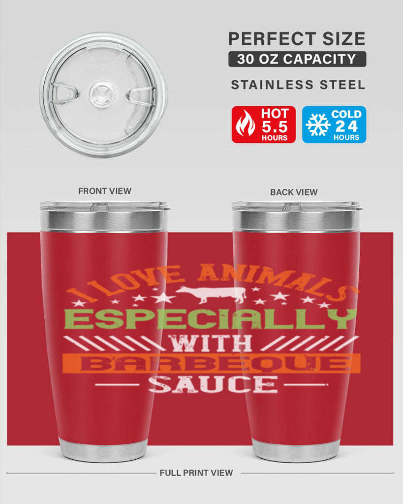 i love animals especially with barbeque sauce 130#- vegan- Tumbler