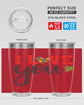 i love you Style 23#- autism- Tumbler
