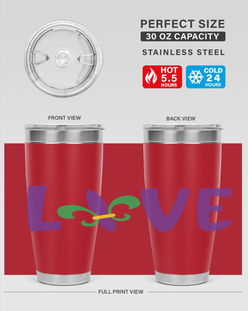 love 80#- mardi gras- Tumbler