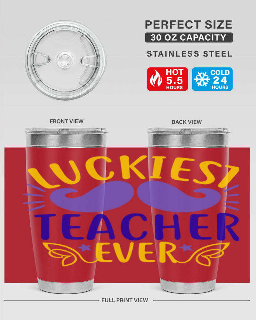 luckiest teacher ever 12#- mardi gras- Tumbler