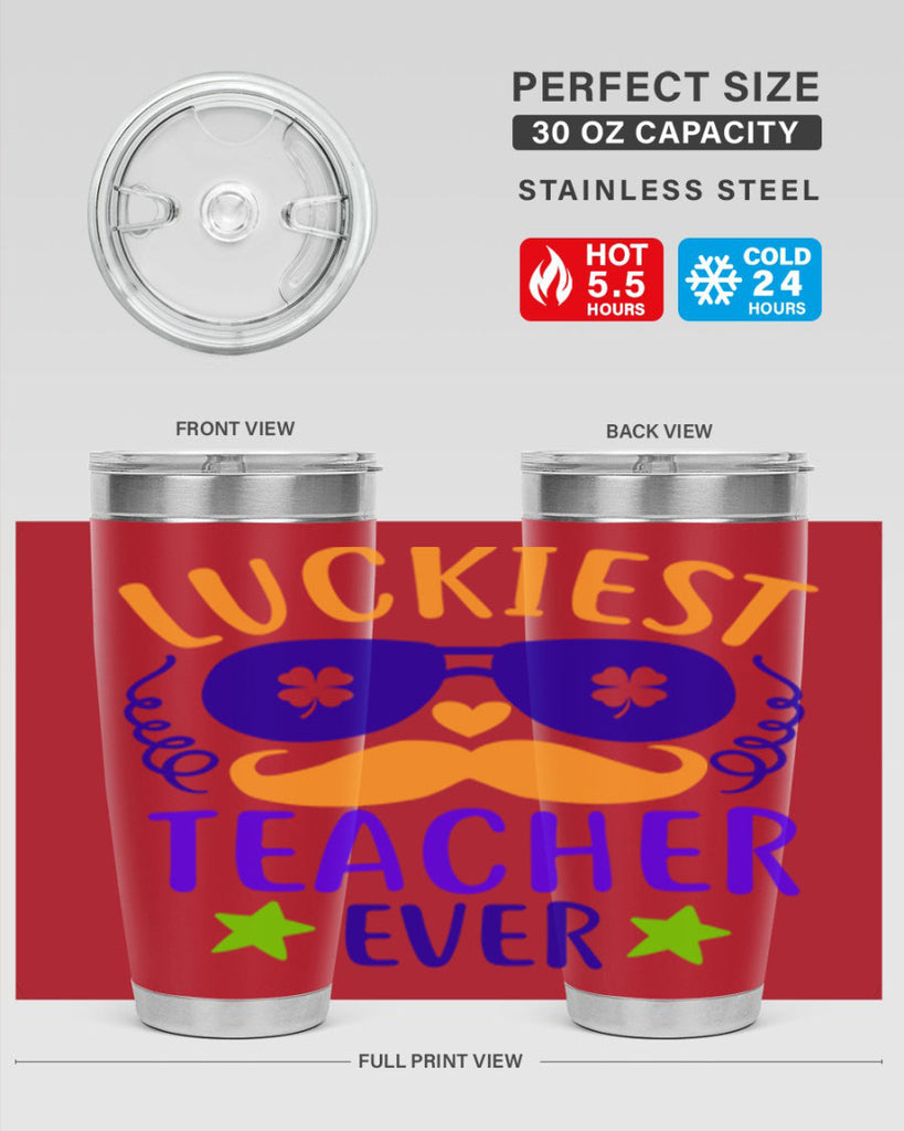 luckiest teacher ever 14#- mardi gras- Tumbler
