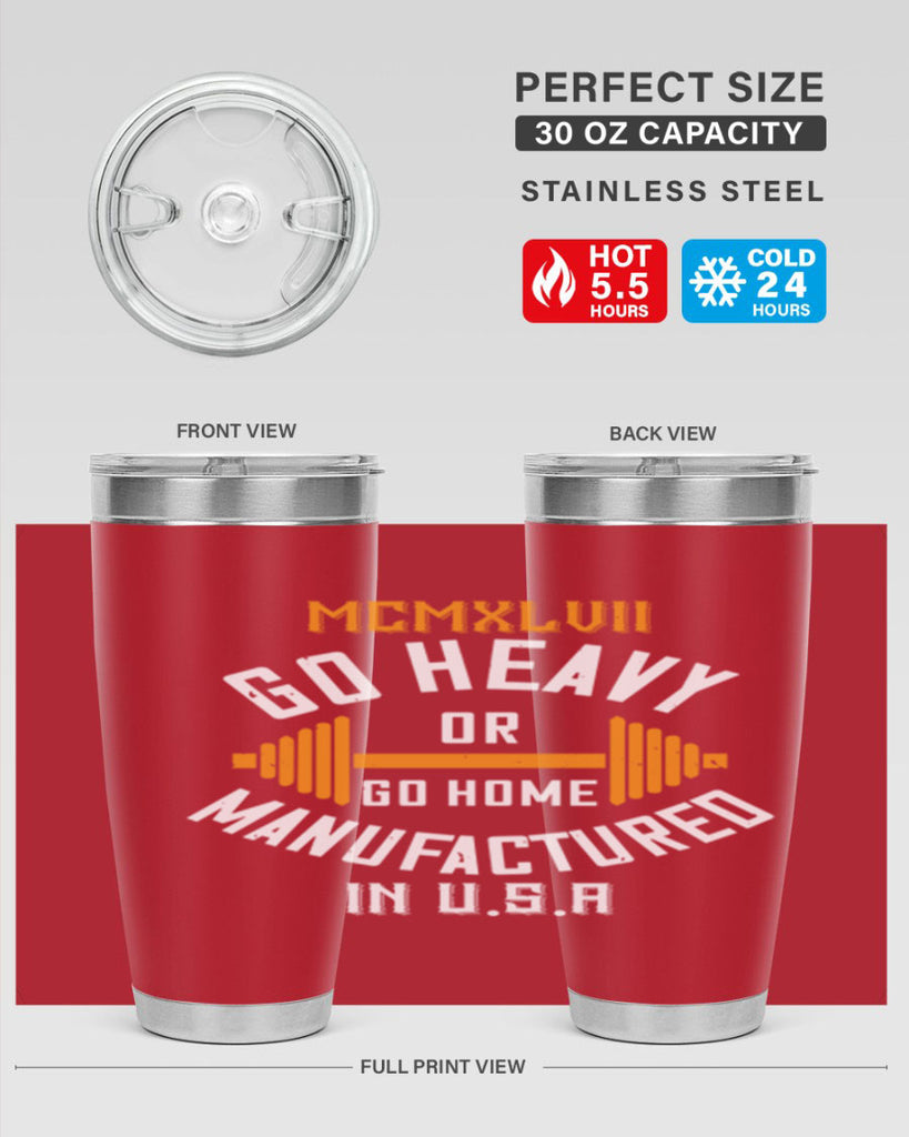 mcmxlvii go heavy or go home manufactured in 84#- gym- Tumbler