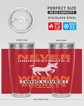 never underestimate a woman who loves donkeys Style 1#- donkey- Tumbler