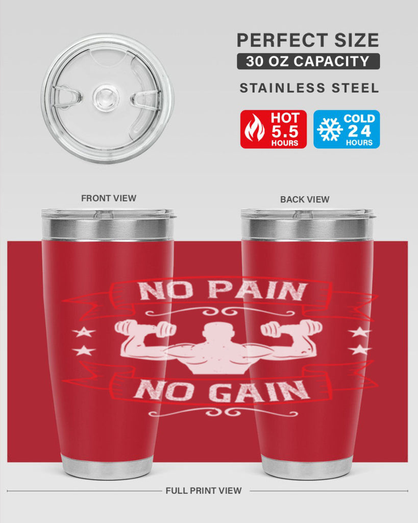 no pain no gain 82#- gym- Tumbler