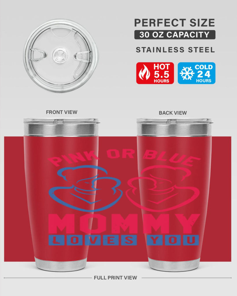 pink or blue Mommy Loves you Style 21#- baby shower- tumbler