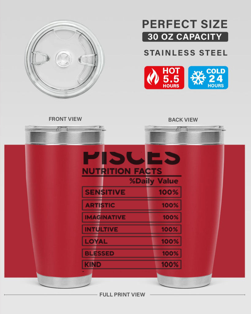 pisces Nutrition Facts 367#- zodiac- Tumbler