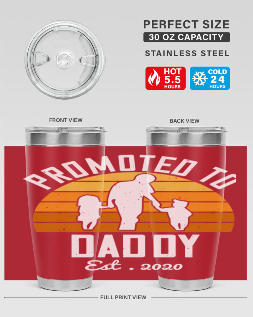 promoted to daddy est 187#- fathers day- Tumbler