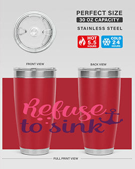 refuse to sink Style 4#- breast cancer- Tumbler