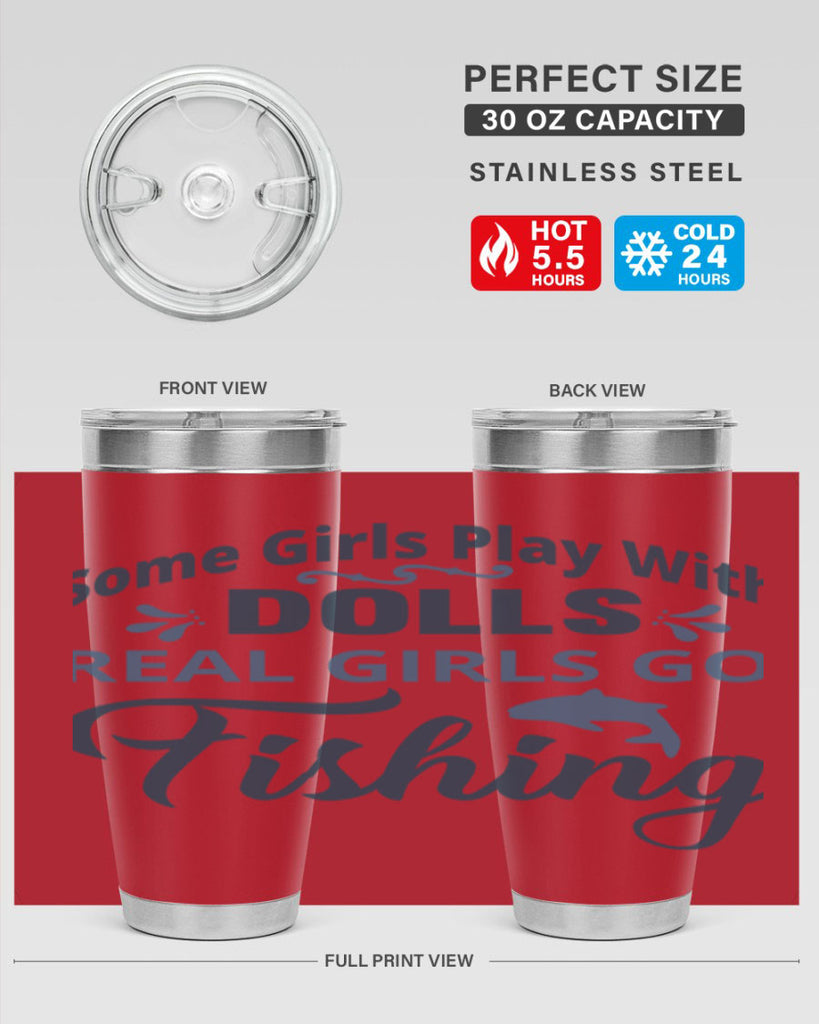 some girl play with dolls 38#- fishing- Tumbler