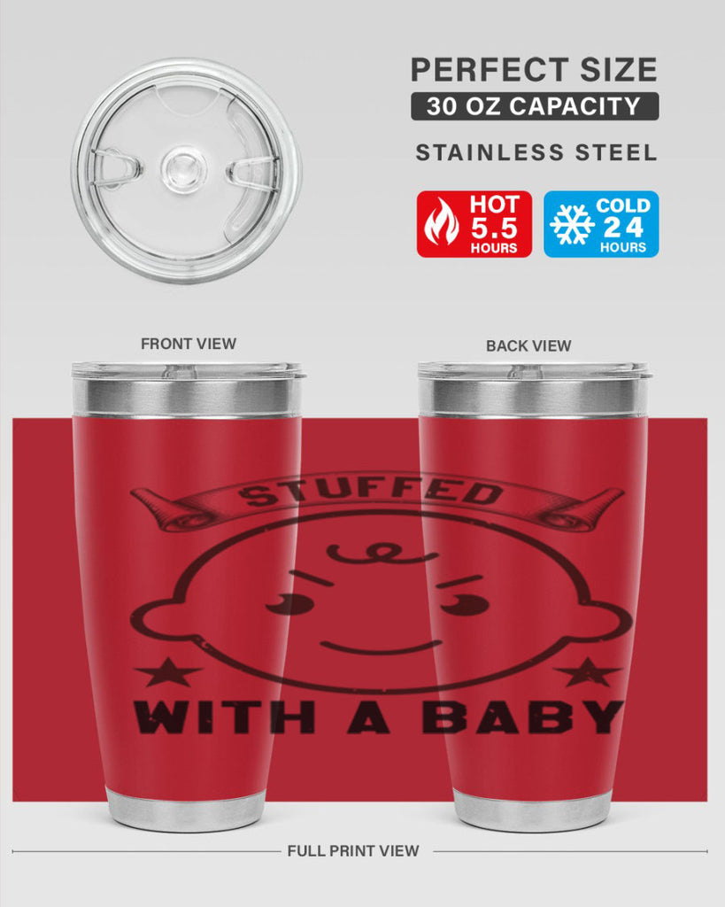 stuffed with a baby Style 14#- baby shower- tumbler