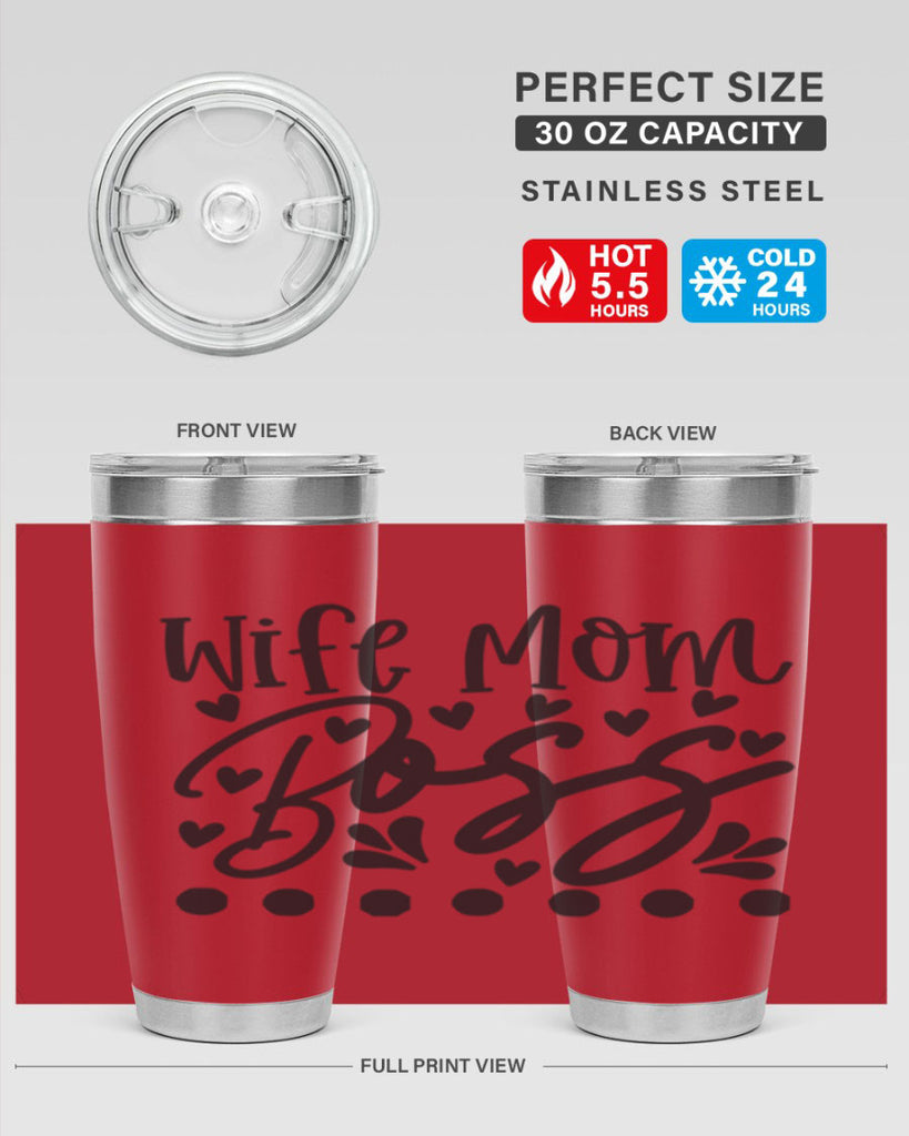 wife mom boss 358#- mom- Tumbler