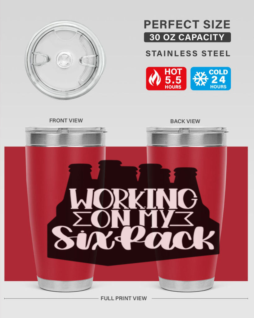 working on my six pack 13#- beer- Tumbler