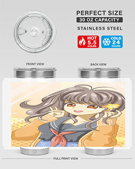 A beautiful and happy girl back to school 90#- anime- Tumbler