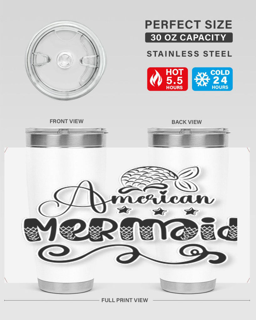 American Mermaid 15#- mermaid- Tumbler