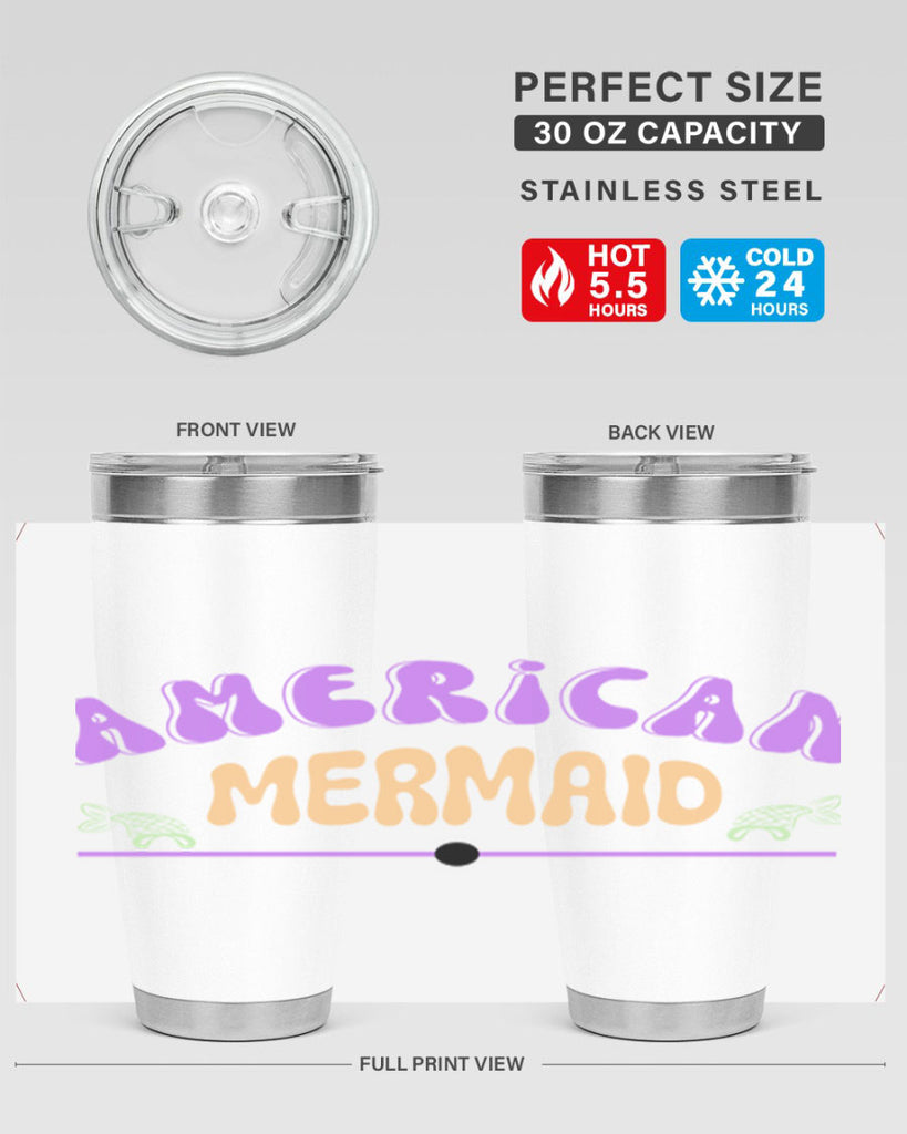American Mermaid 16#- mermaid- Tumbler