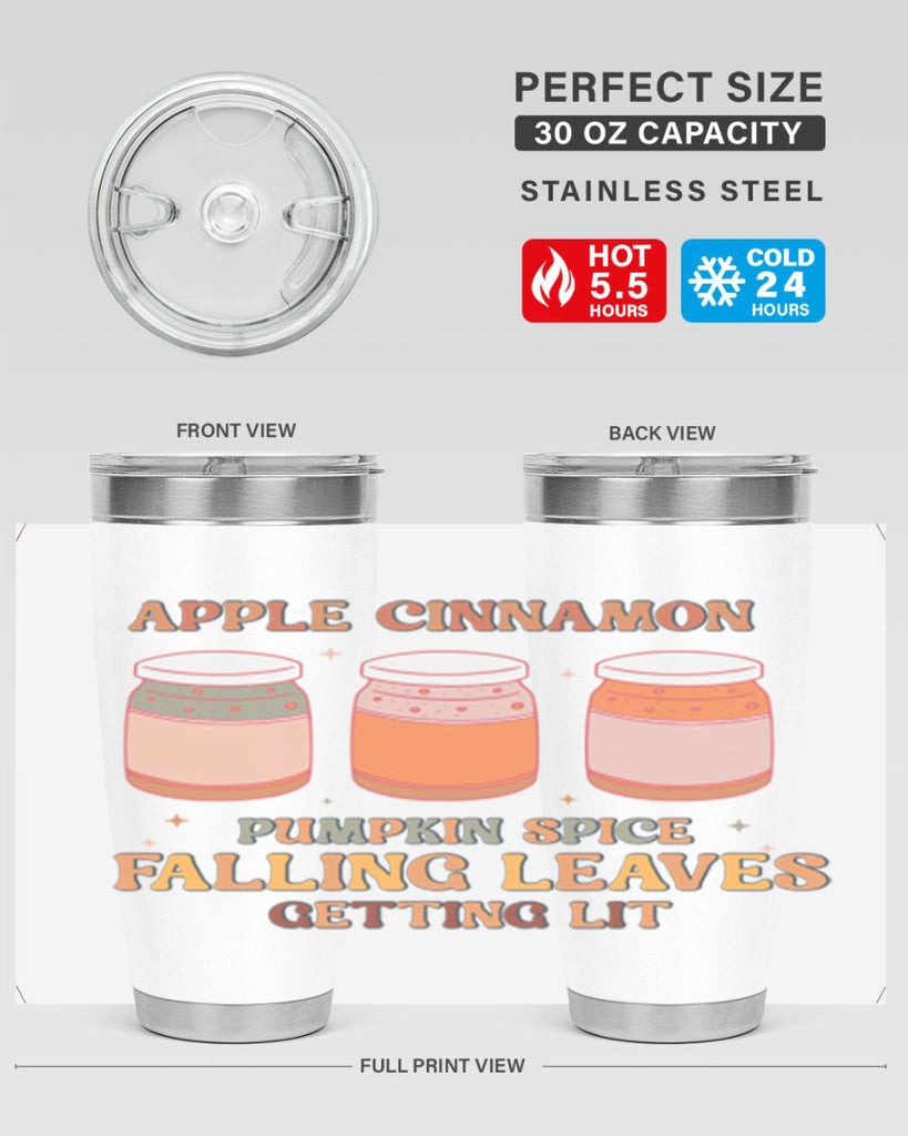 Apple Cinnamon Pumpkin Spice Falling Leaves Getting Lit 12#- fall- Tumbler