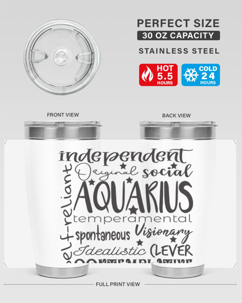 Aquarius 563#- zodiac- Tumbler