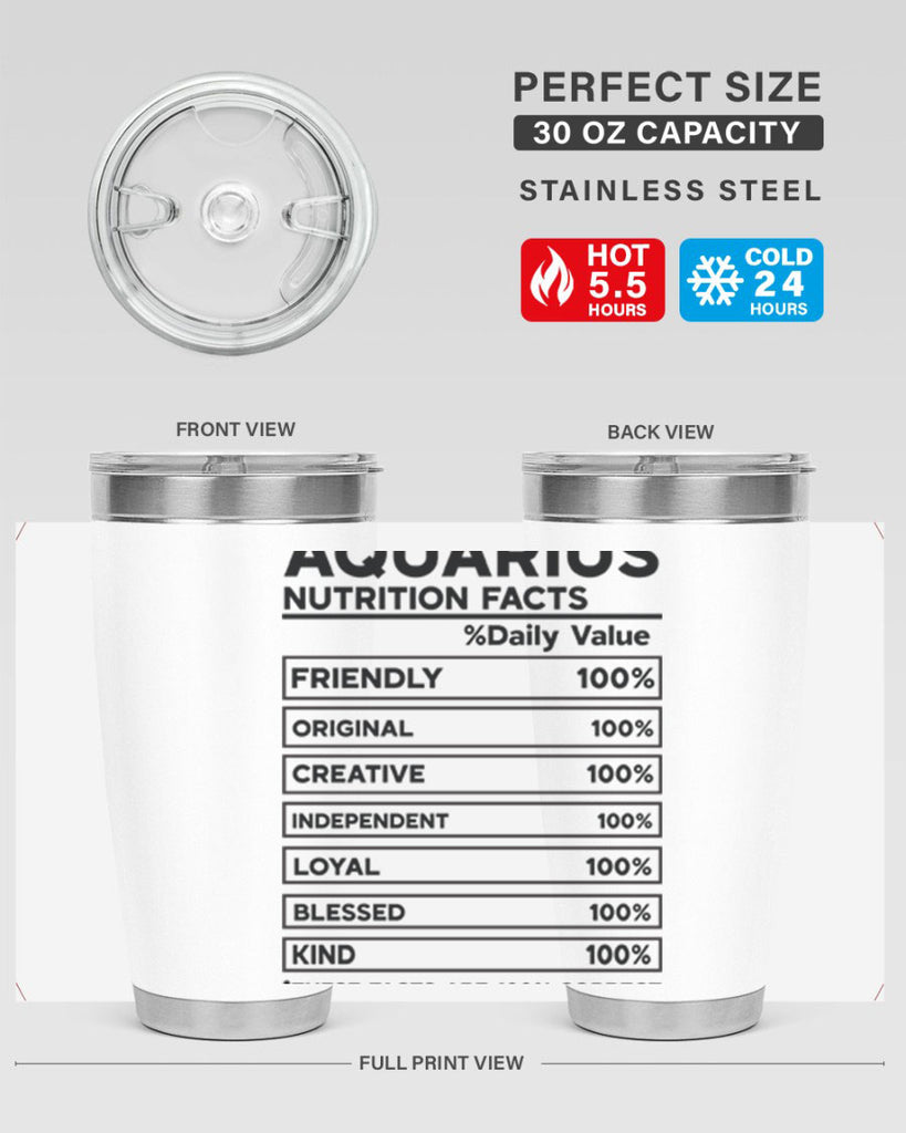 Aquarius Nutrition Facts 67#- zodiac- Tumbler