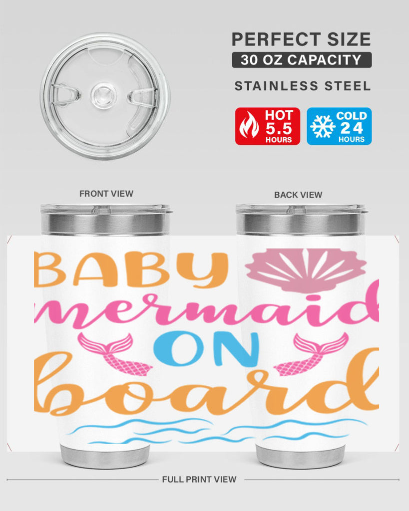 Baby Mermaid On Board 39#- mermaid- Tumbler