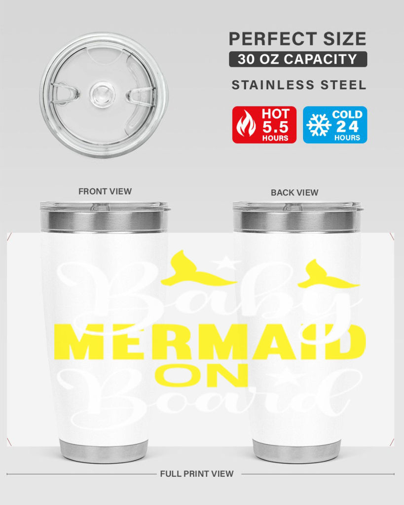 Baby Mermaid on Board 21#- mermaid- Tumbler