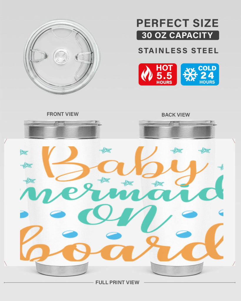 Baby Mermaid on Board 40#- mermaid- Tumbler