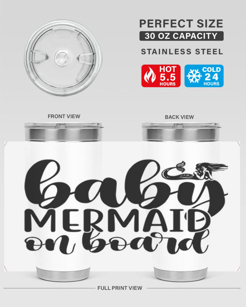 Baby mermaid on board 41#- mermaid- Tumbler