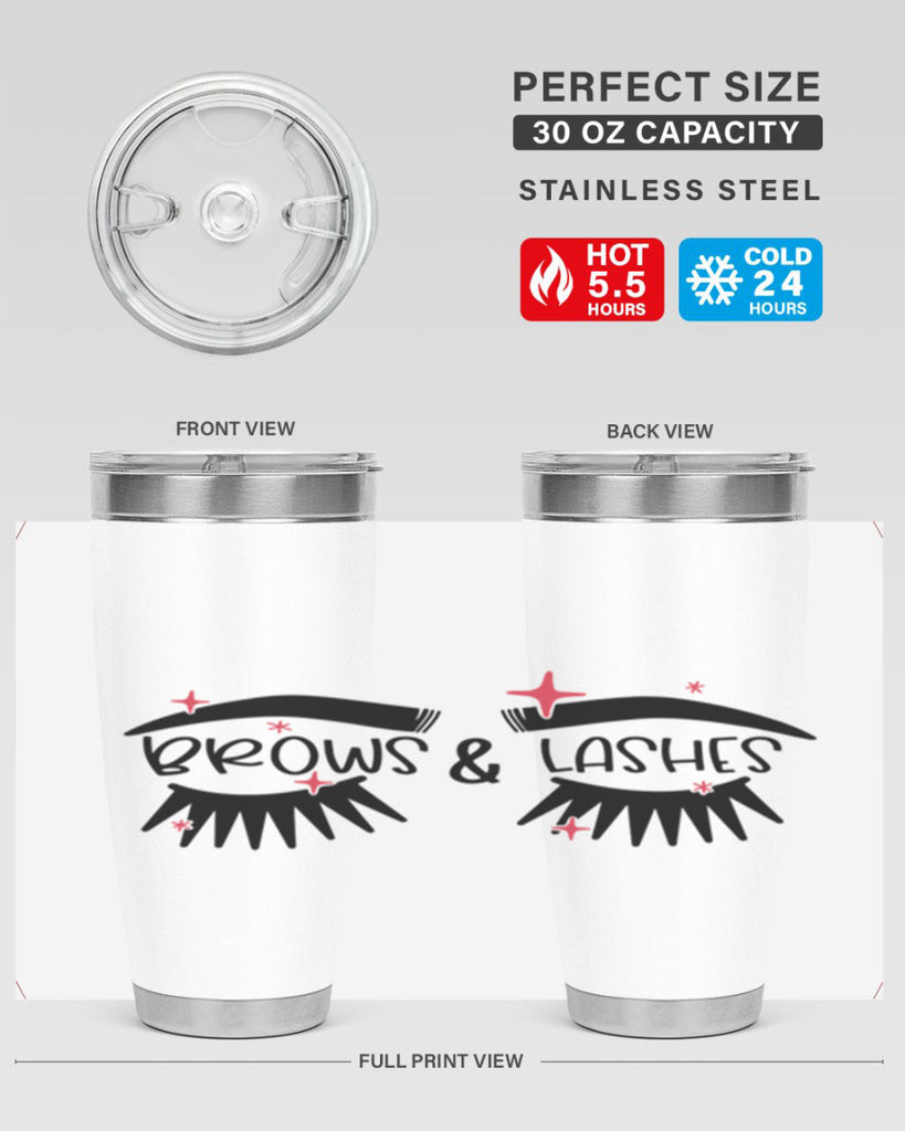 Brows Lashes Style 123#- make up- Tumbler