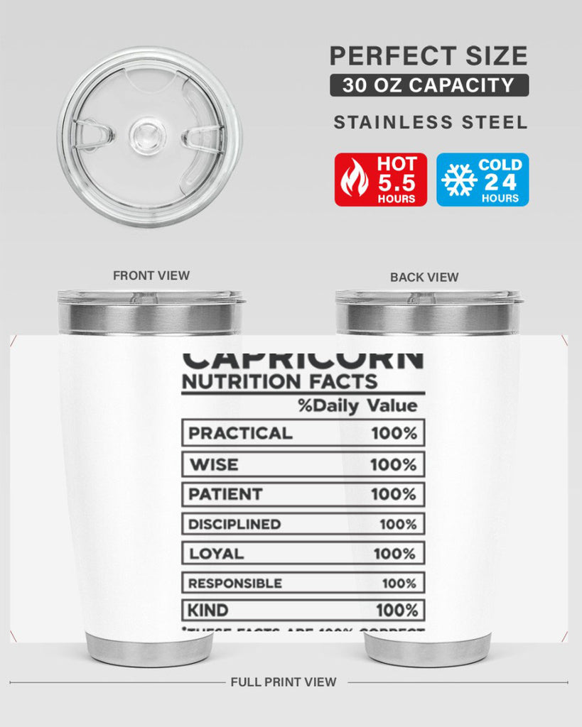 Capricorn Nutrition Facts 185#- zodiac- Tumbler