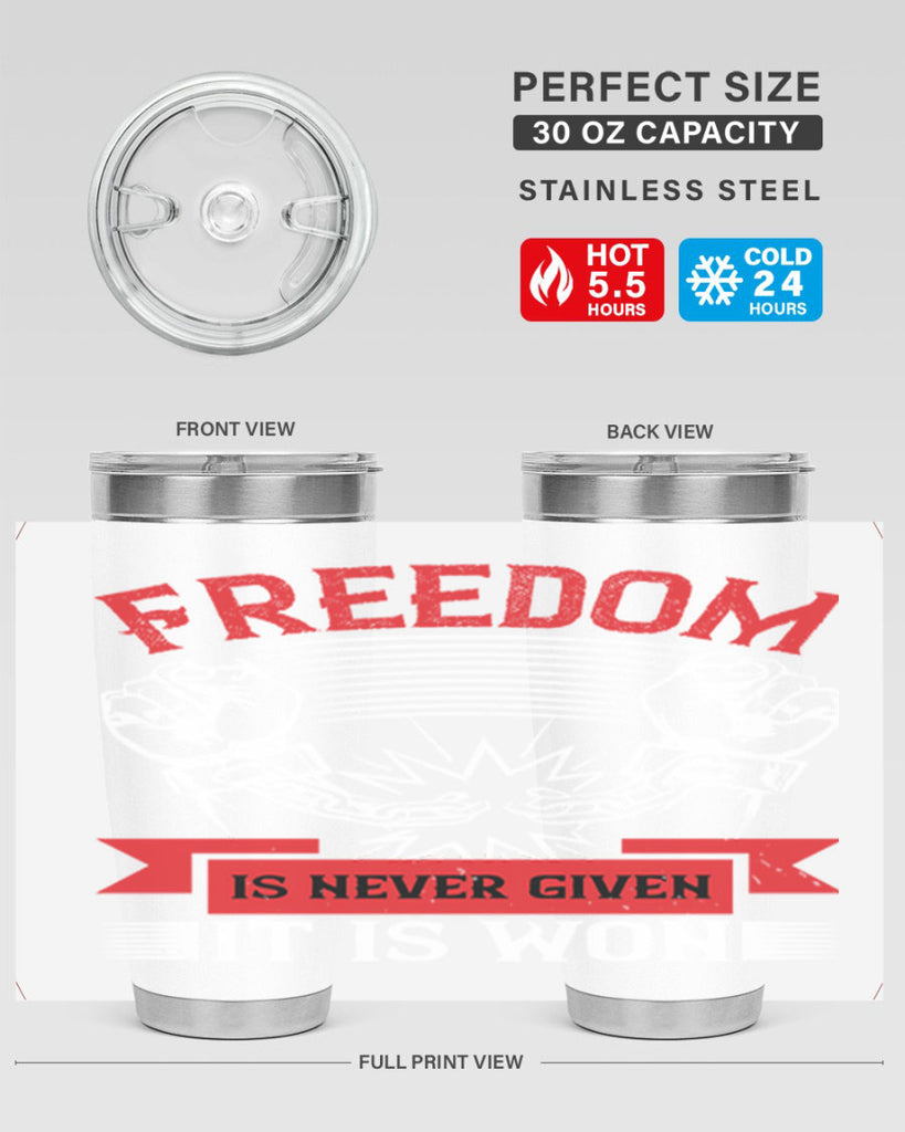 Freedom is never given it is won Style 89#- Fourt Of July- Tumbler