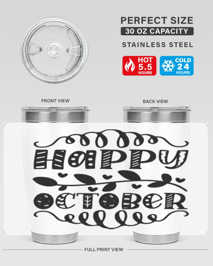 Happy October 239#- fall- Tumbler